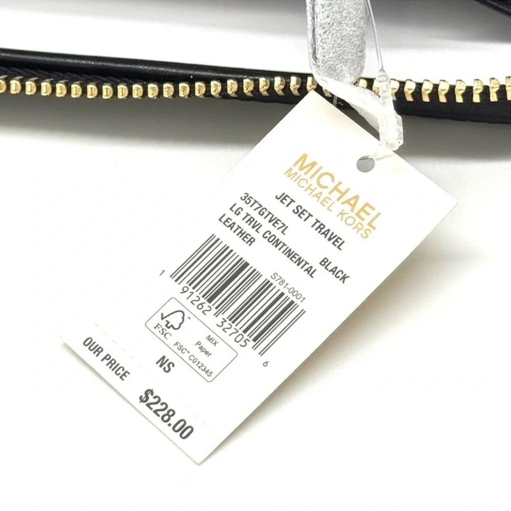 Michael Kors Large Continental Wallet Wristlet Black